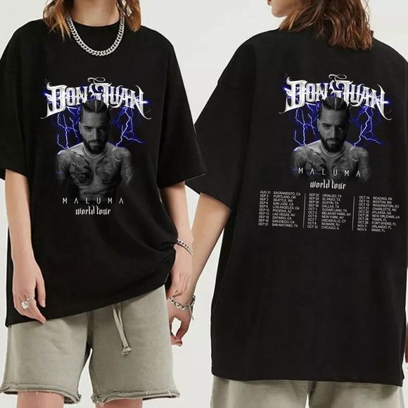 Debbi_B Tops - Maluma Music Shirt Maluma World Tour 2023 Tshirt 2 sided Tee